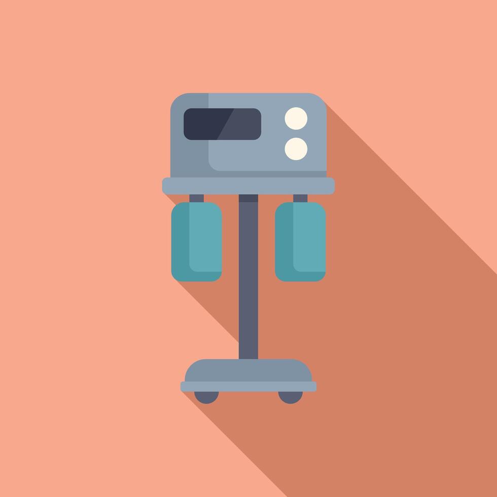 Liposuction clinical device icon flat . Operation stand machine vector
