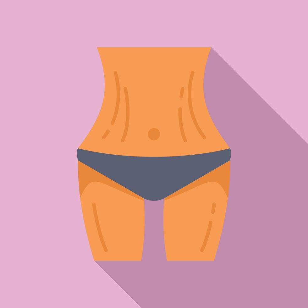 Delgado ajuste cuerpo icono plano . cosmético abdominal liposuccion vector