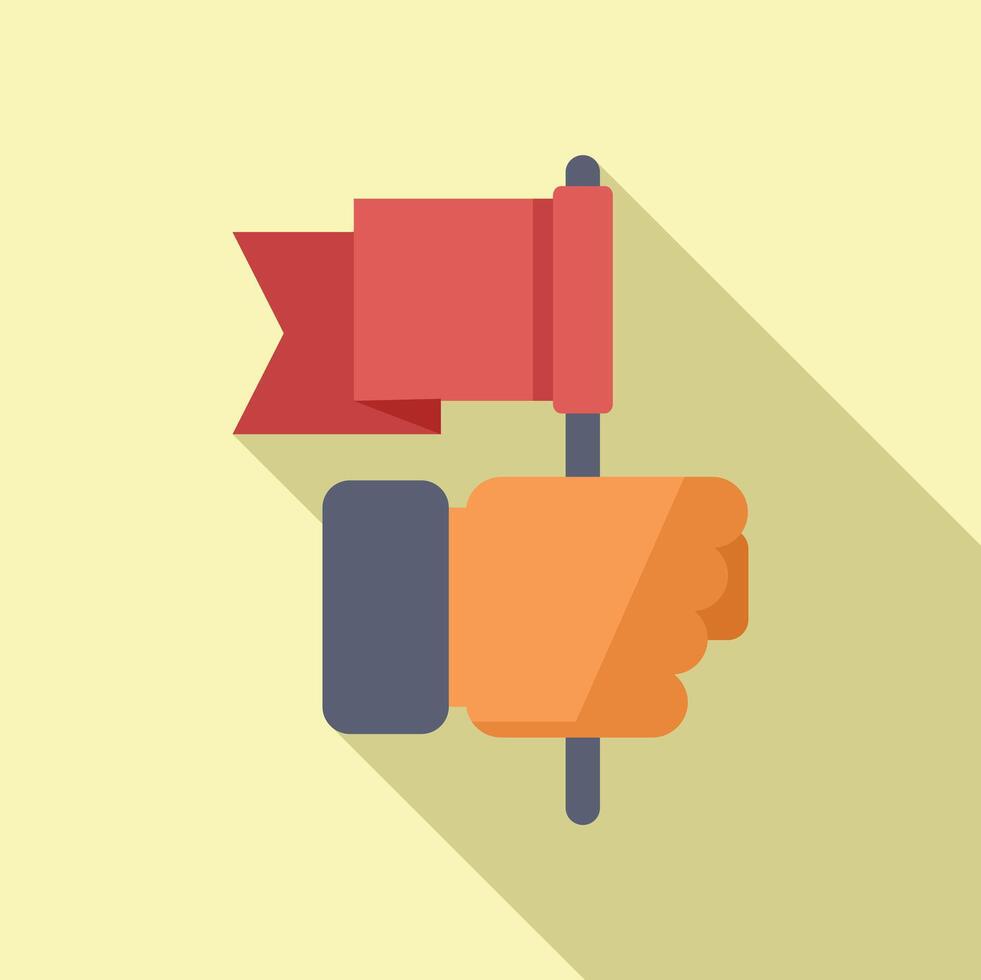 Leader handle flag icon flat . Career goal vector
