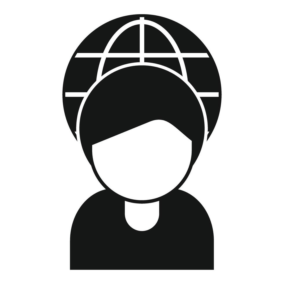 Global partner icon simple . Planet business vector