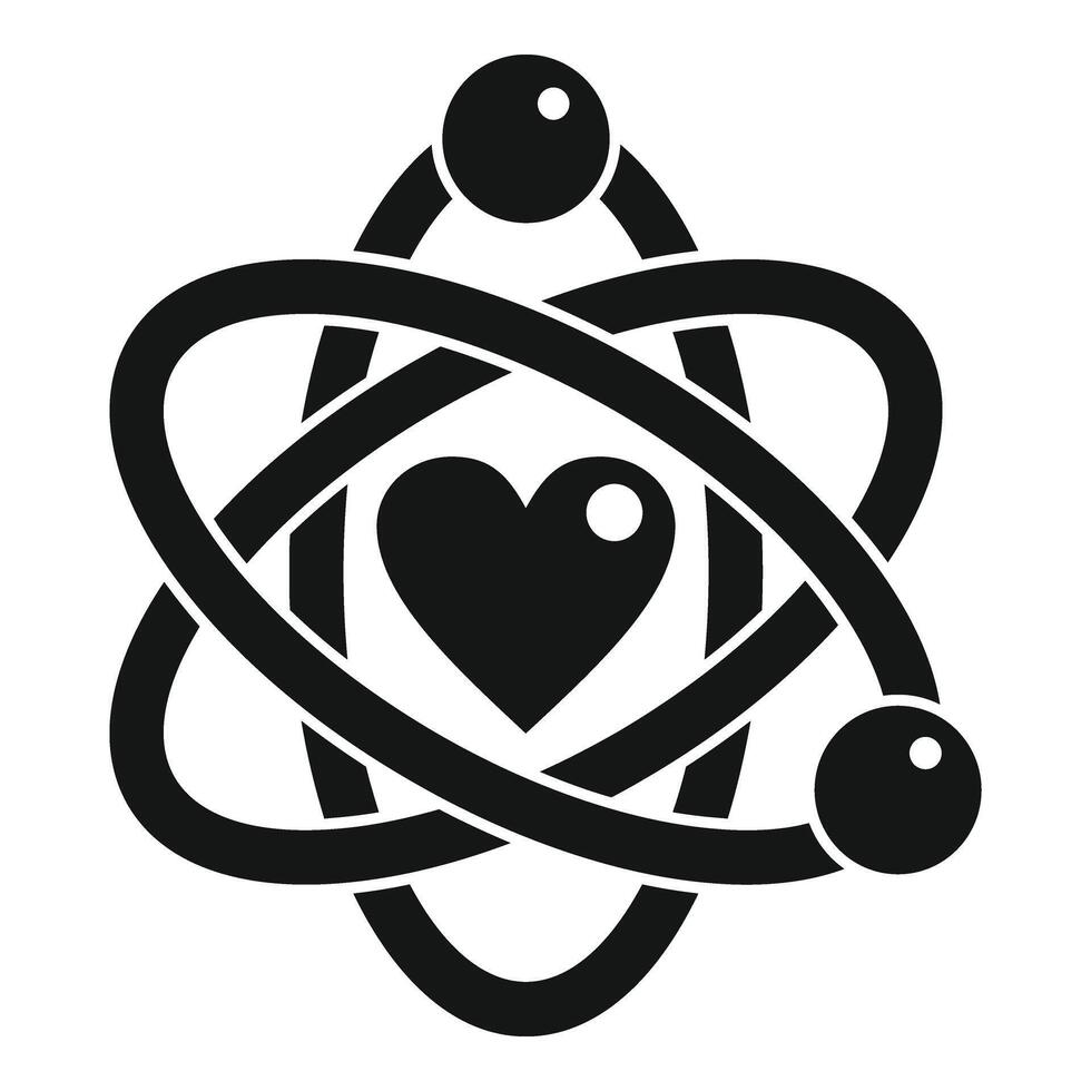 amor caridad átomo icono sencillo . cuidado apoyo vector