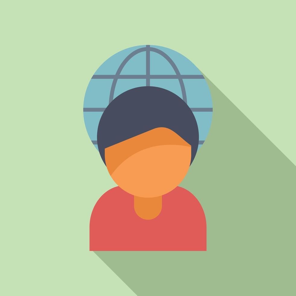 Global partner icon flat . Planet business vector