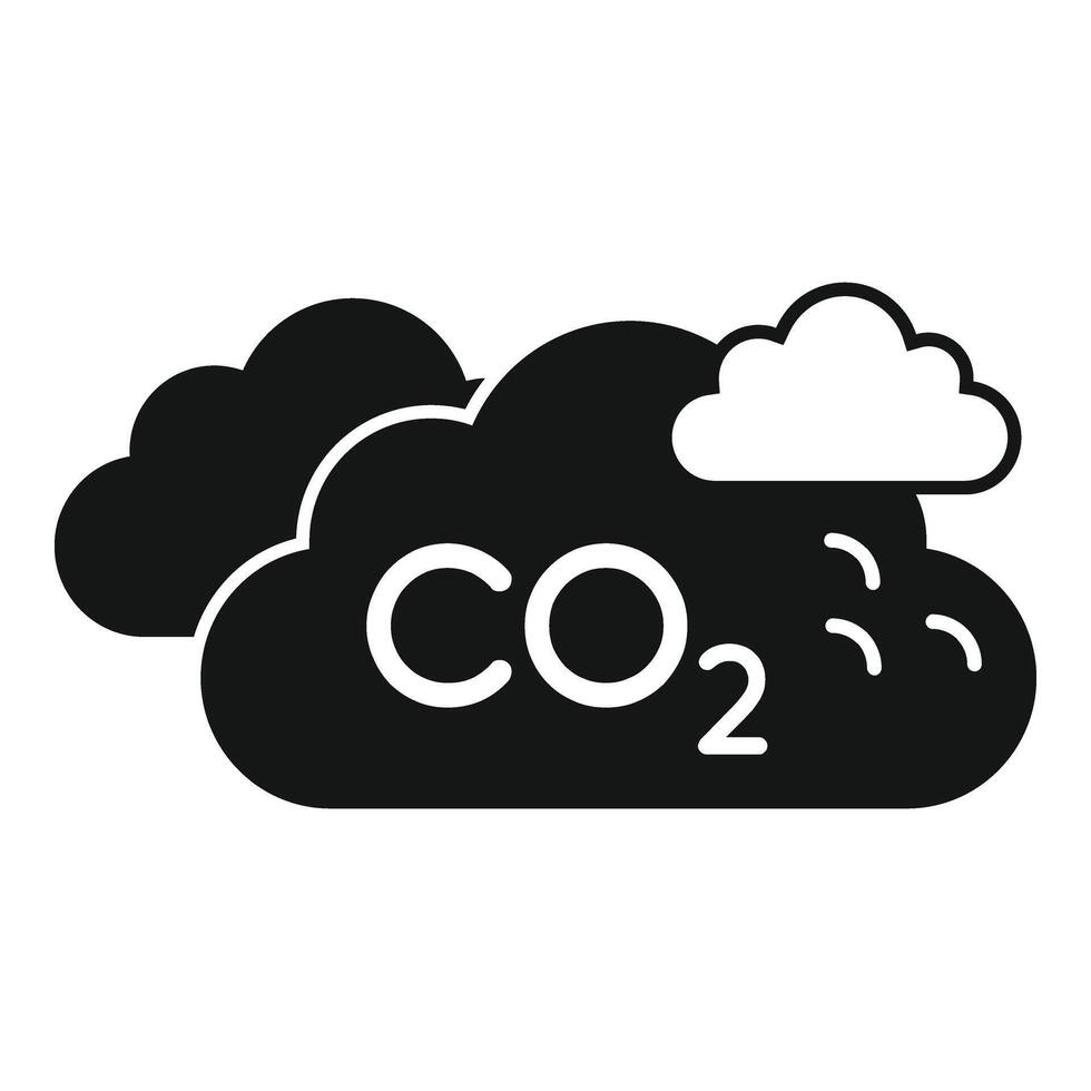 co2 nubes icono sencillo . niebla tóxica reducción vector