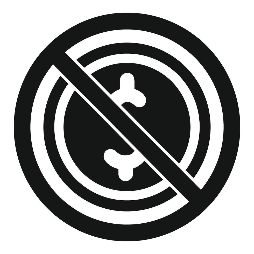 Restricted dollar coin icon simple . Tax payment vector