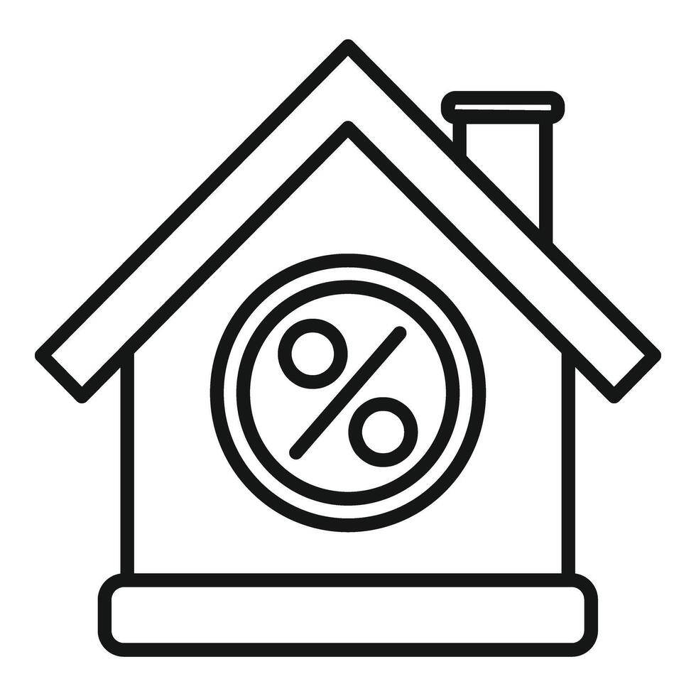 House collateral credit icon outline . Success debt vector