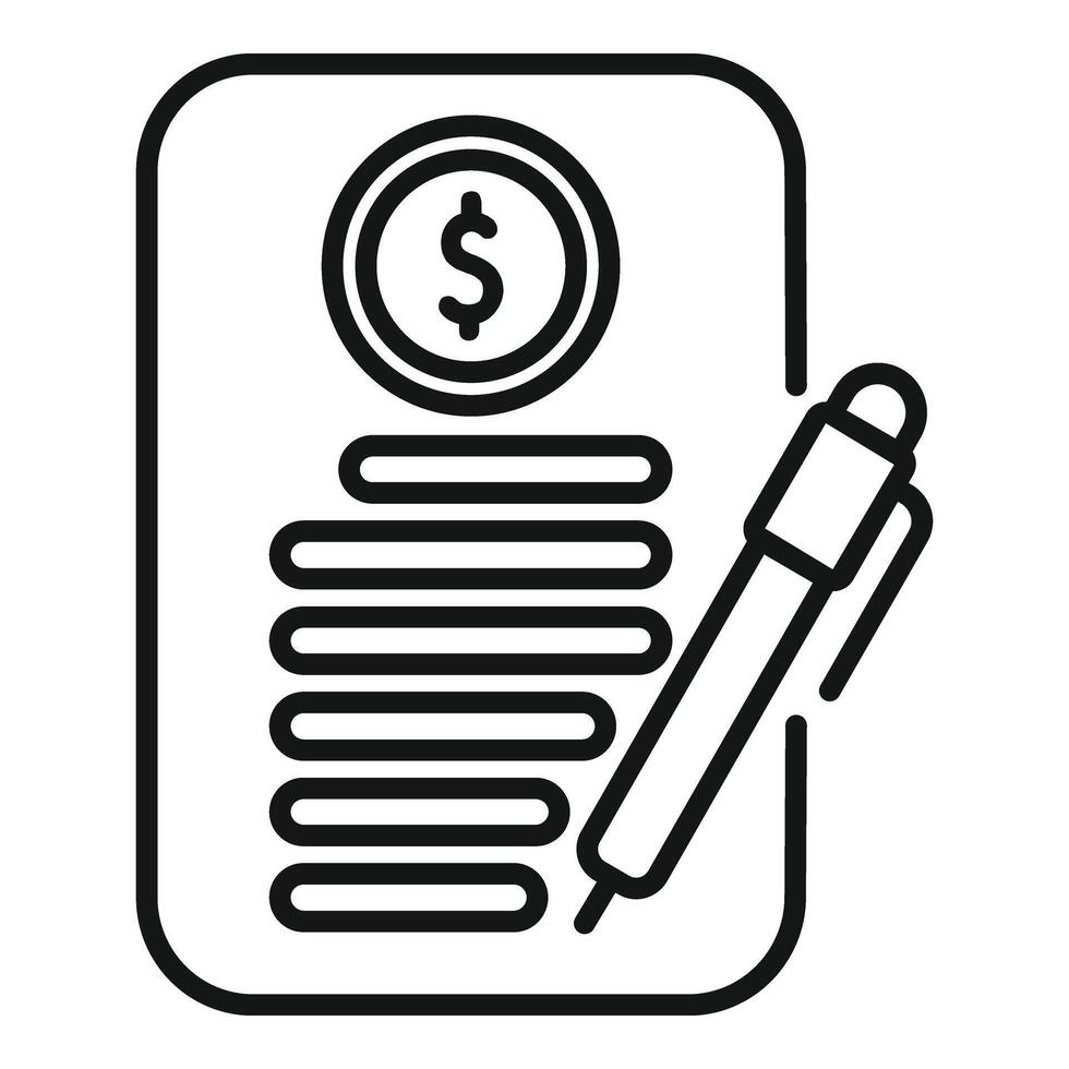 colateral formar documento icono contorno . acuerdo Finanzas vector