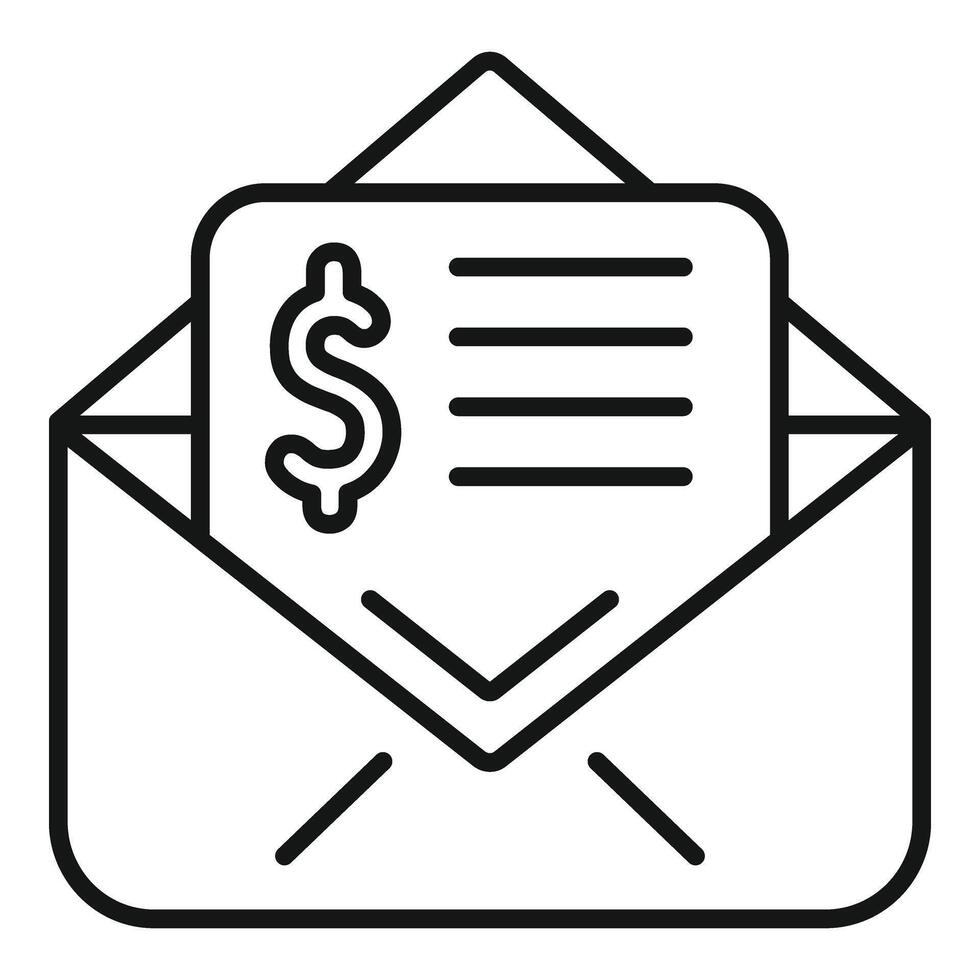 Collateral mail info icon outline . Service payment vector