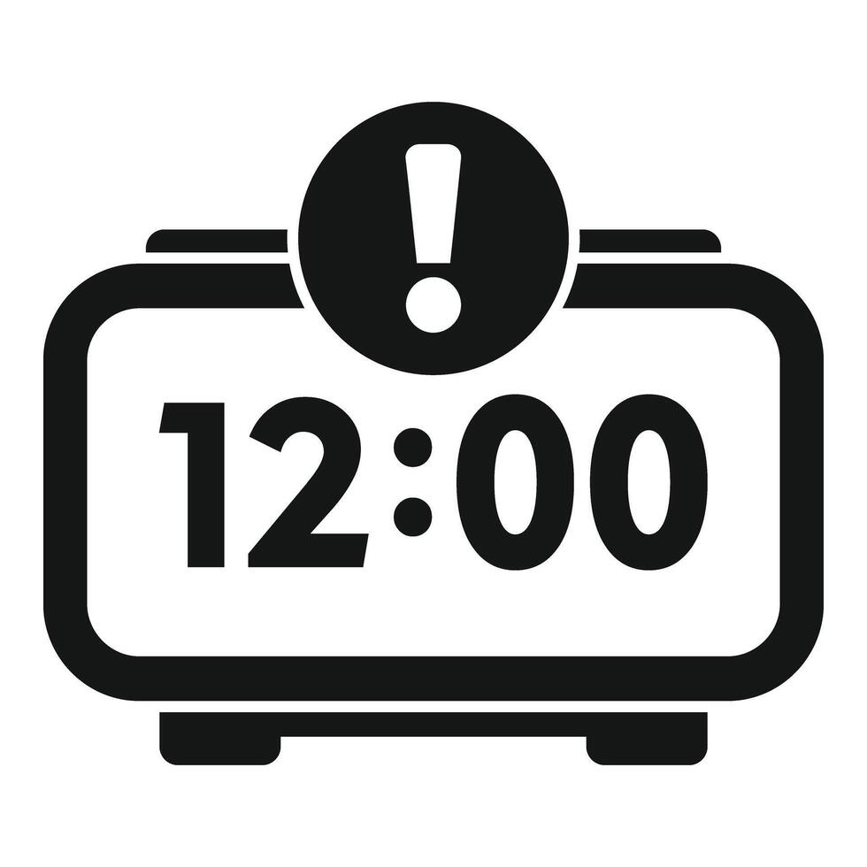 Digital clock icon simple . Period event term vector