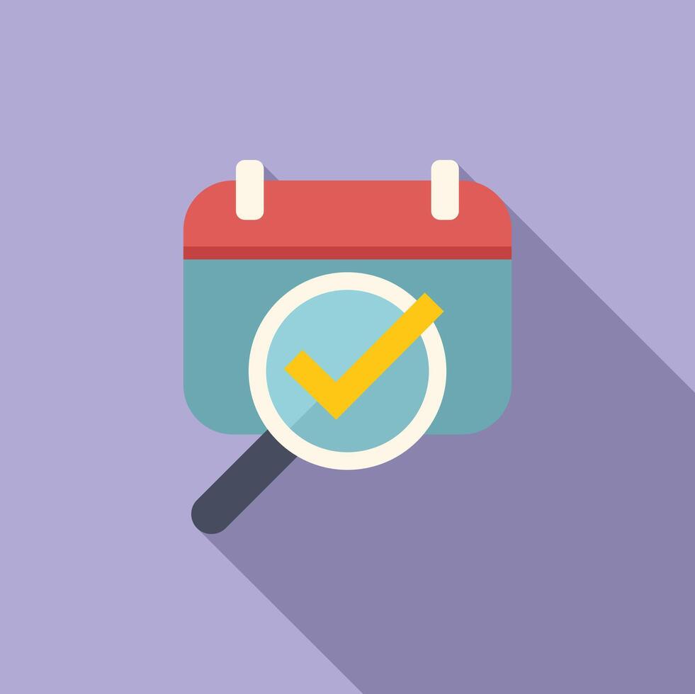 Duration calendar icon flat . Approved event vector