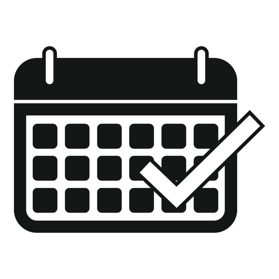Approved calendar event icon simple . Meeting timeframe vector