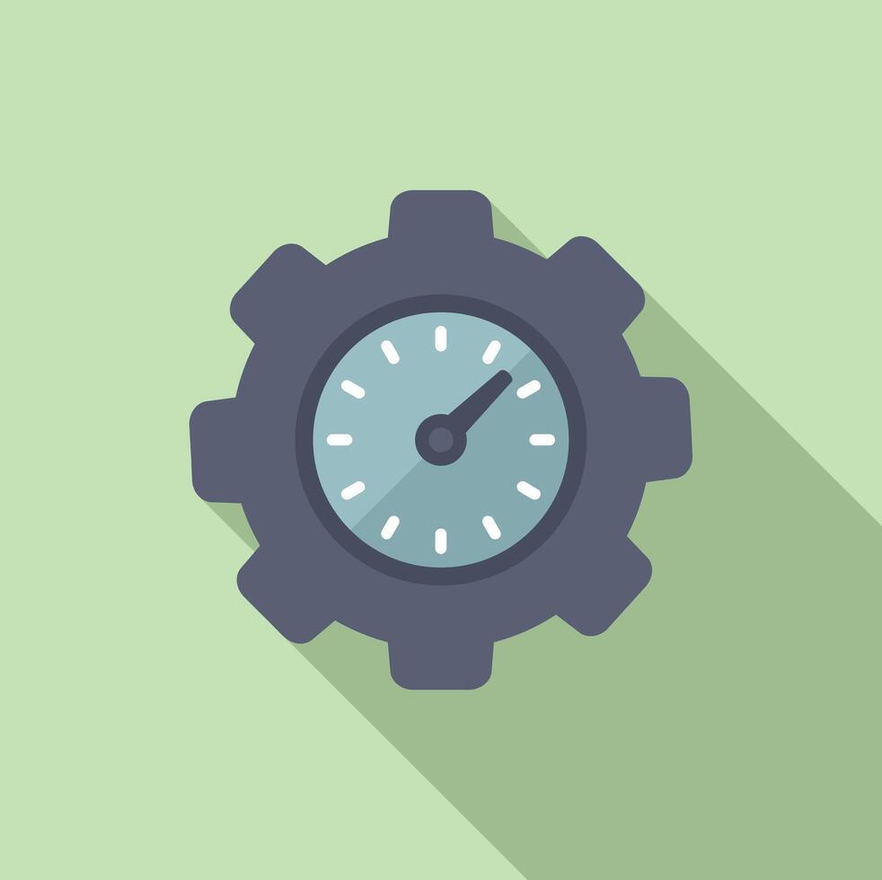 engranaje diente hora duración icono plano . reloj plan vector