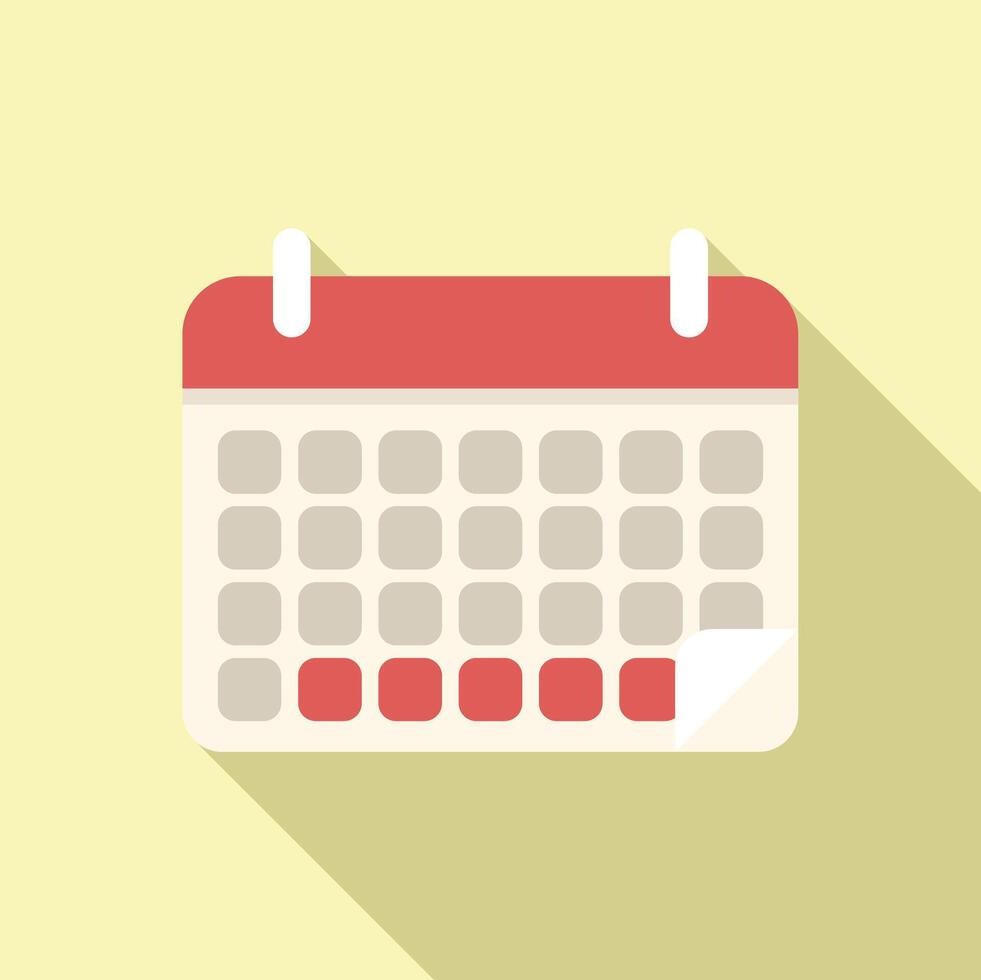 Agenda calendar event icon flat . Education shape vector
