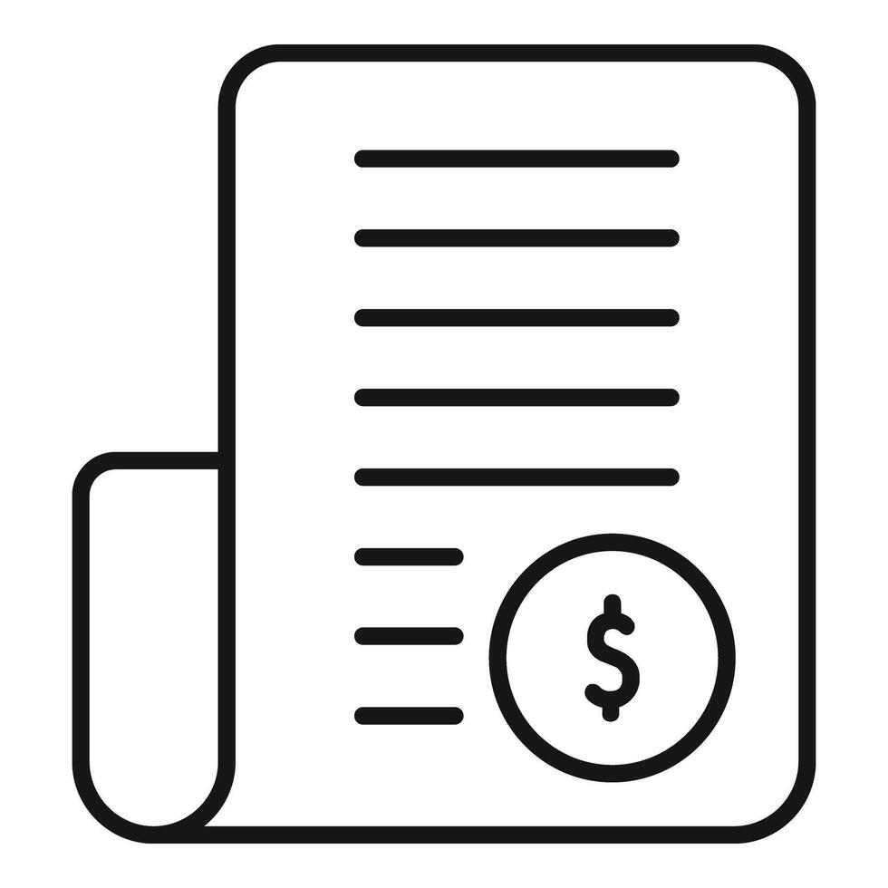 Collateral paper document icon outline . Finance support vector