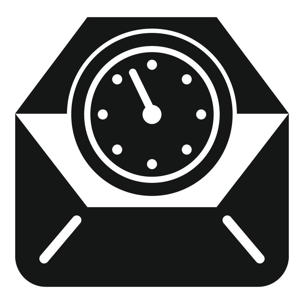 Mail info meeting duration icon simple . Time schedule vector
