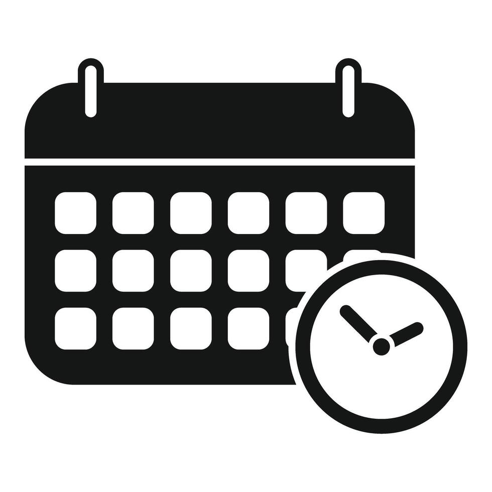 Calendar schedule icon simple . Period term study vector