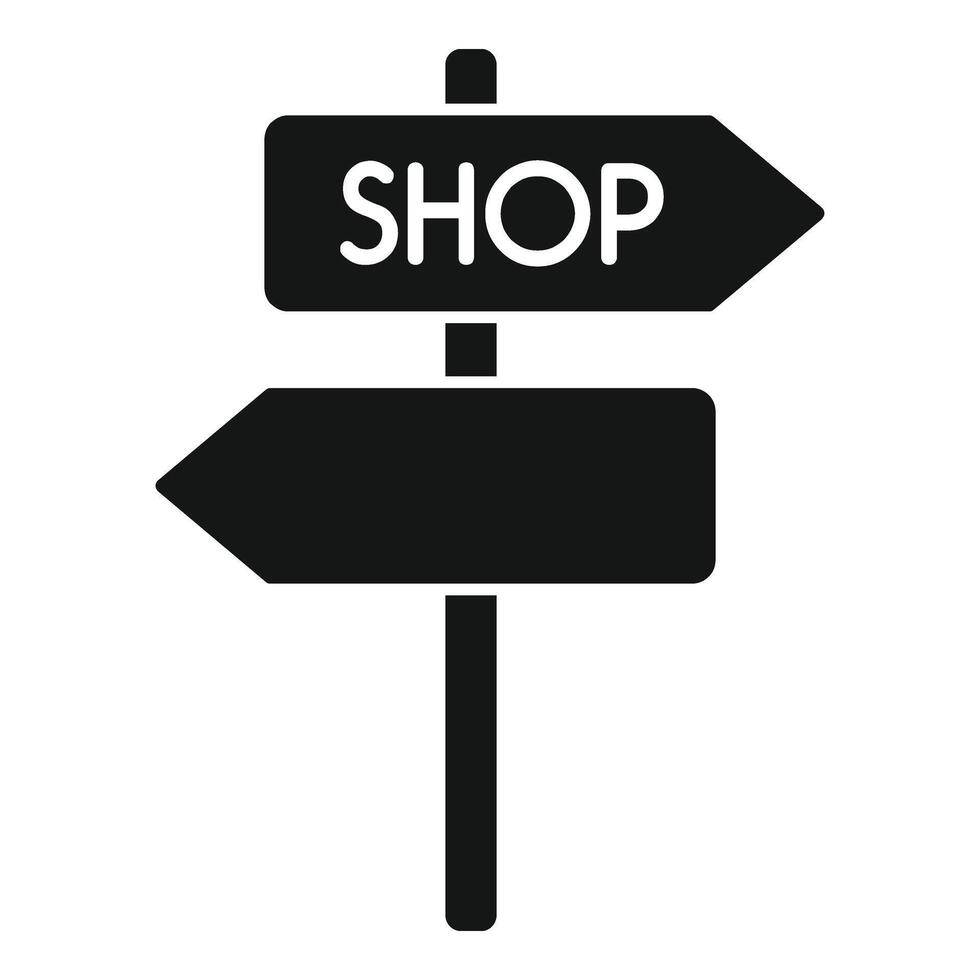 Shop direction road board icon simple . Online map search vector