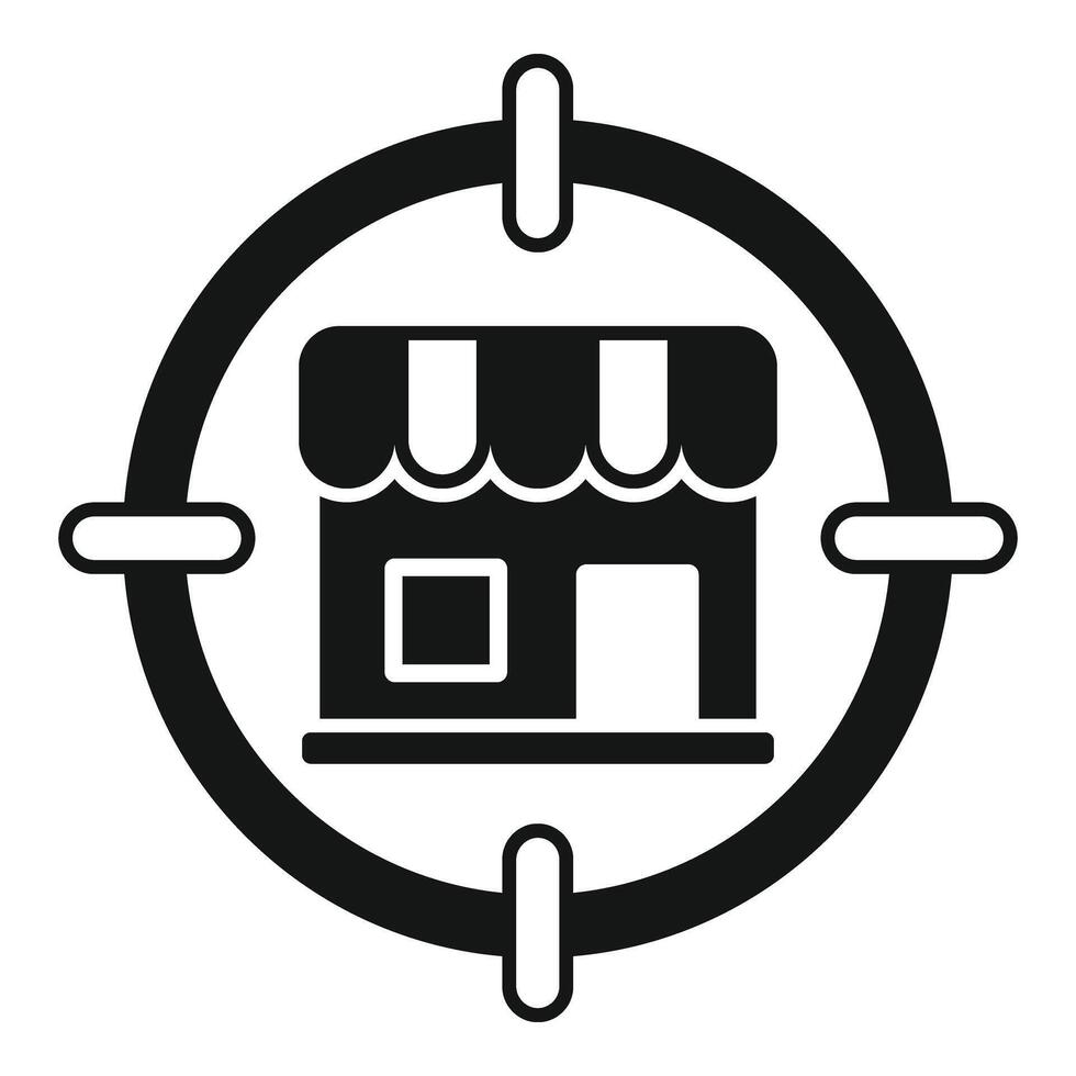 Target store locator icon simple . Global find near vector