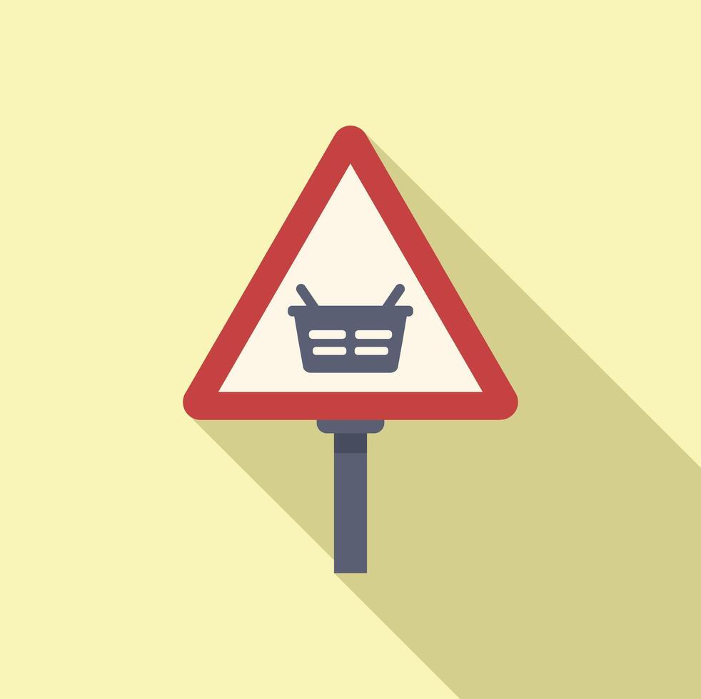 Store road sign icon flat . Road locator vector