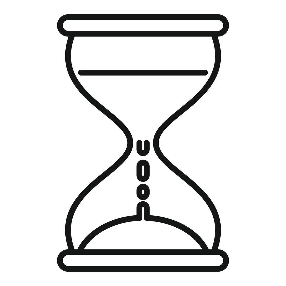 Hourglass duration timer icon outline . Event overtime vector