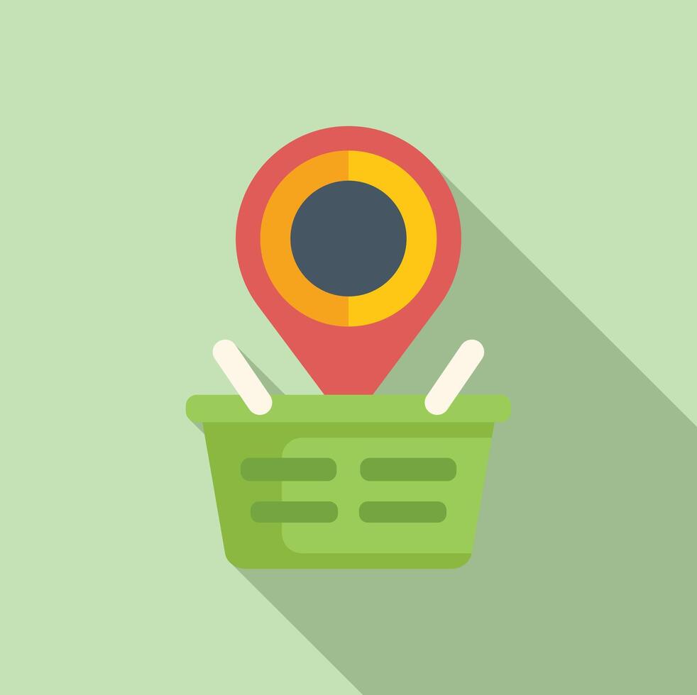 Shop market location icon flat . Geo pointer vector