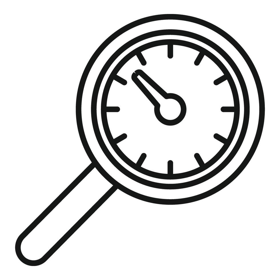 Search time duration icon outline . Fixed event vector