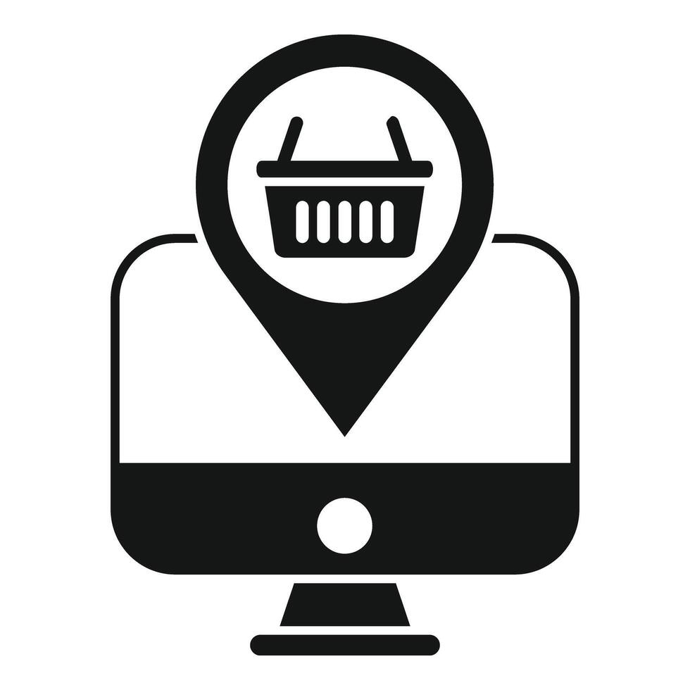 marca Tienda en línea icono sencillo . computadora aplicación vector