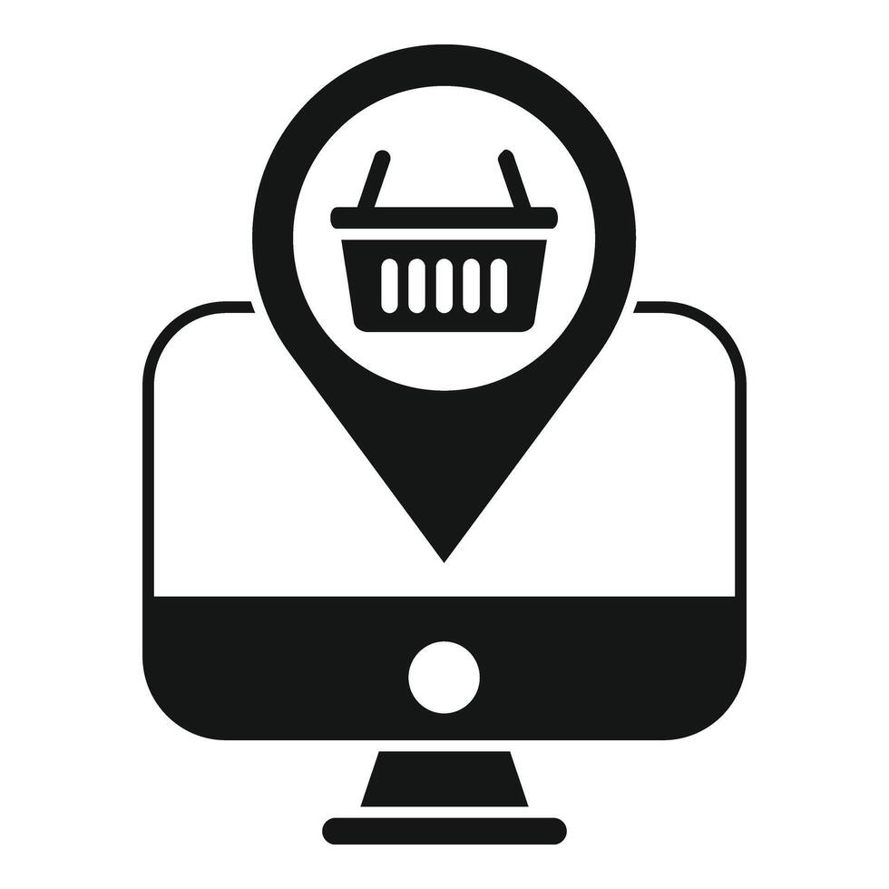 Mark store online icon simple . Computer app vector