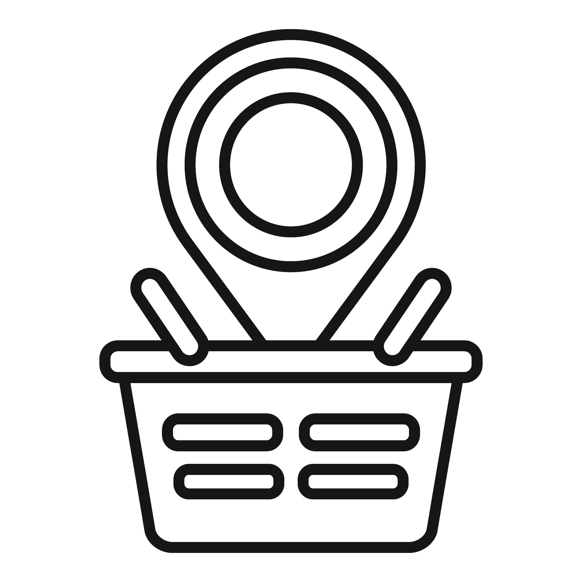 Shop market location icon outline . Geo pointer 44754477 Vector Art at