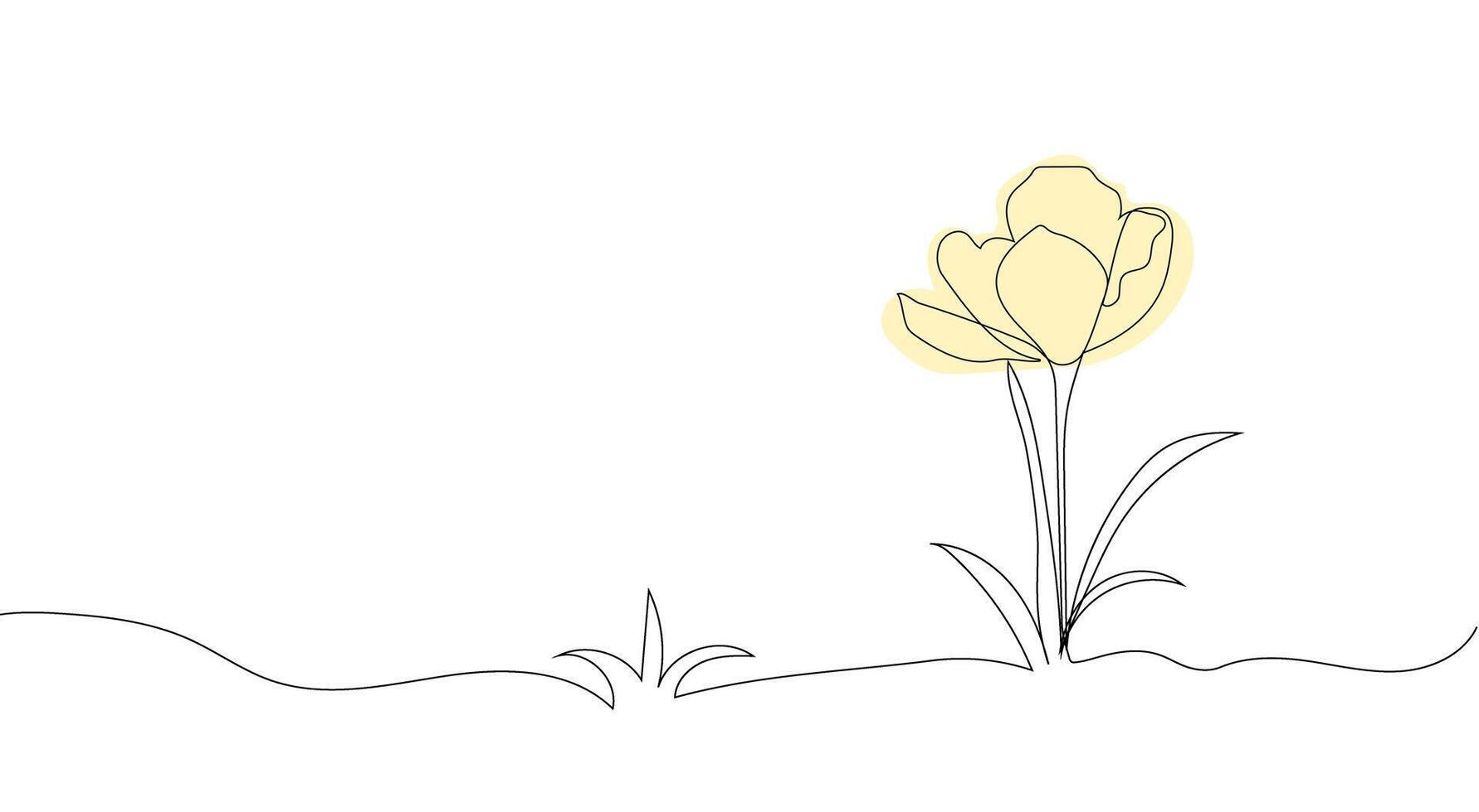 saffron flower line art. Hand drawing. For background, card, invitation, print and other design vector