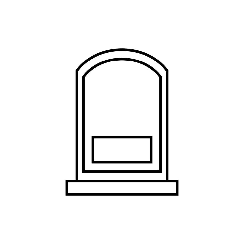 Gravestone icon . Grave illustration sign. Tombstone symbol. Rip logo. vector