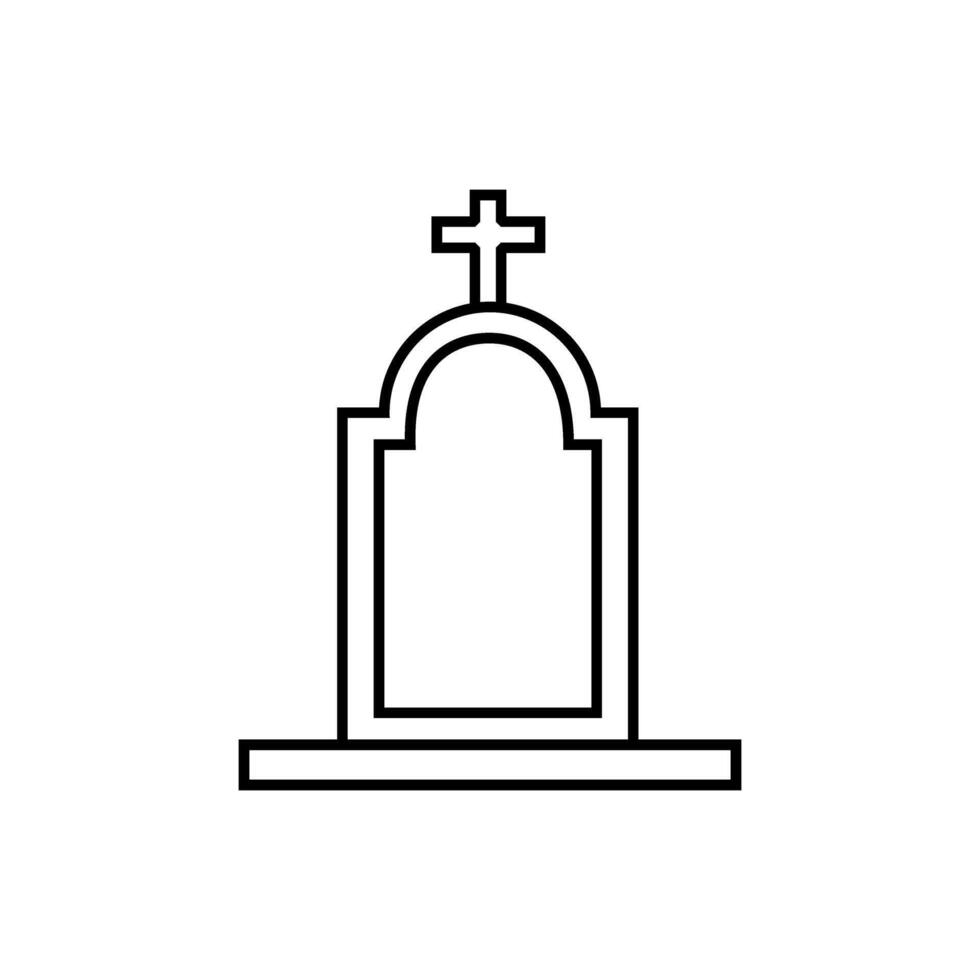 Gravestone icon . Grave illustration sign. Tombstone symbol. Rip logo. vector
