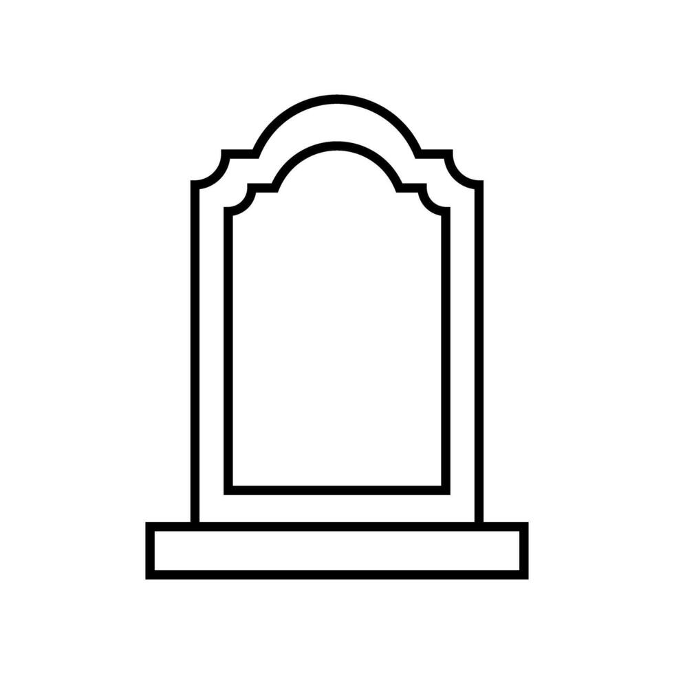 Gravestone icon . Grave illustration sign. Tombstone symbol. Rip logo. vector