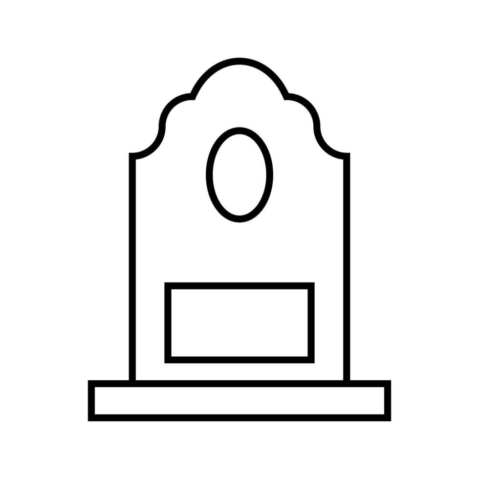 Gravestone icon . Grave illustration sign. Tombstone symbol. Rip logo. vector