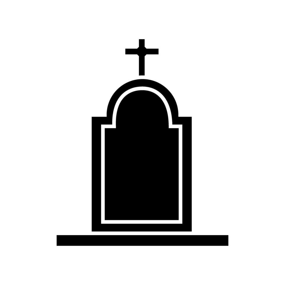 Gravestone icon . Grave illustration sign. Tombstone symbol. Rip logo. vector