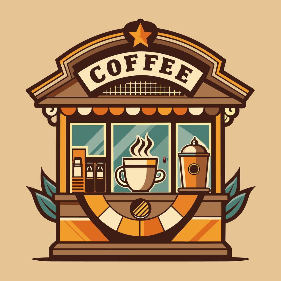 Logo Vintage Coffee shop flat ilustraion emblem design for your logo community vector