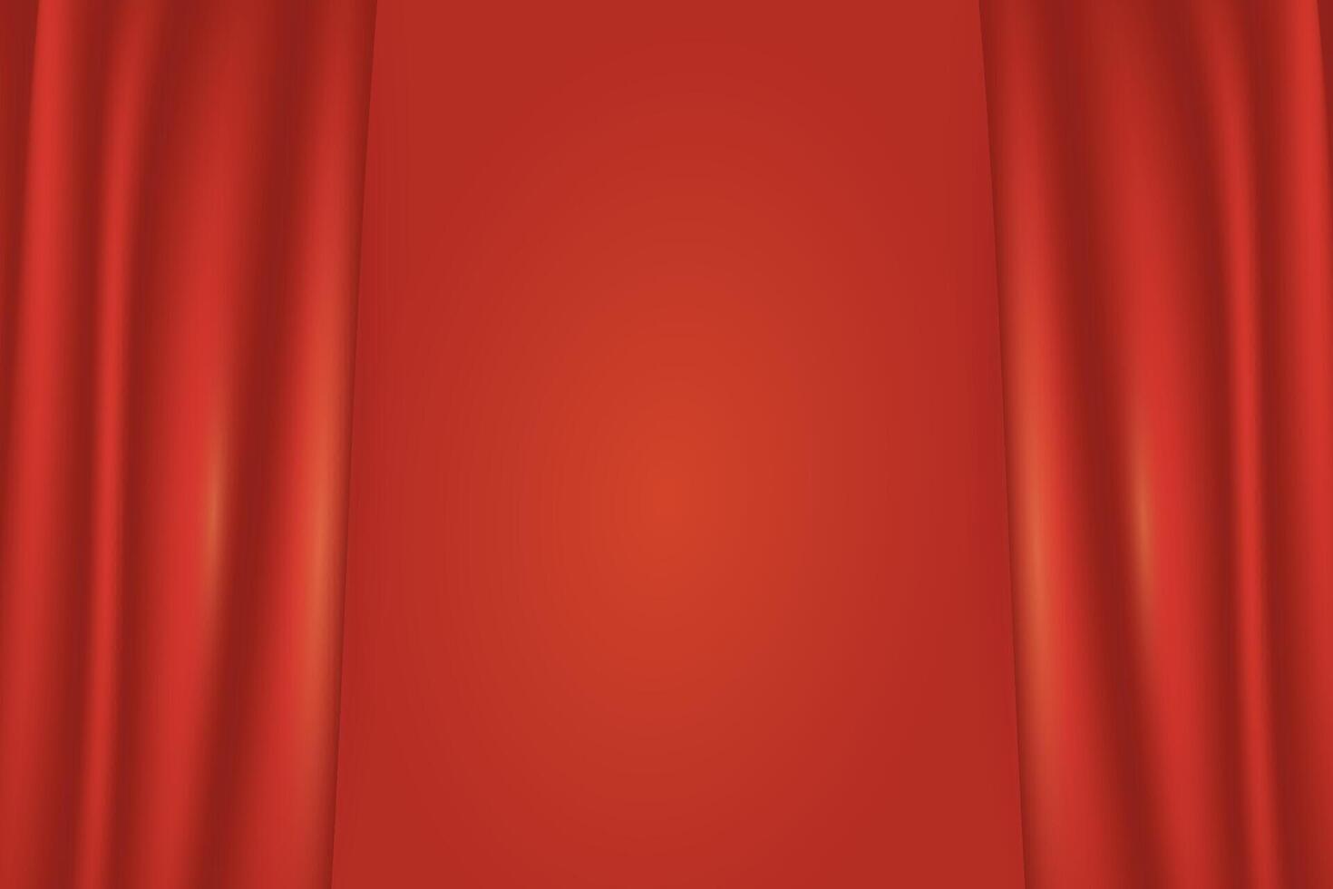 texture of silk, satin, drapery fabric on luxurious background. Portiere, curtain material red orange trend color. vector