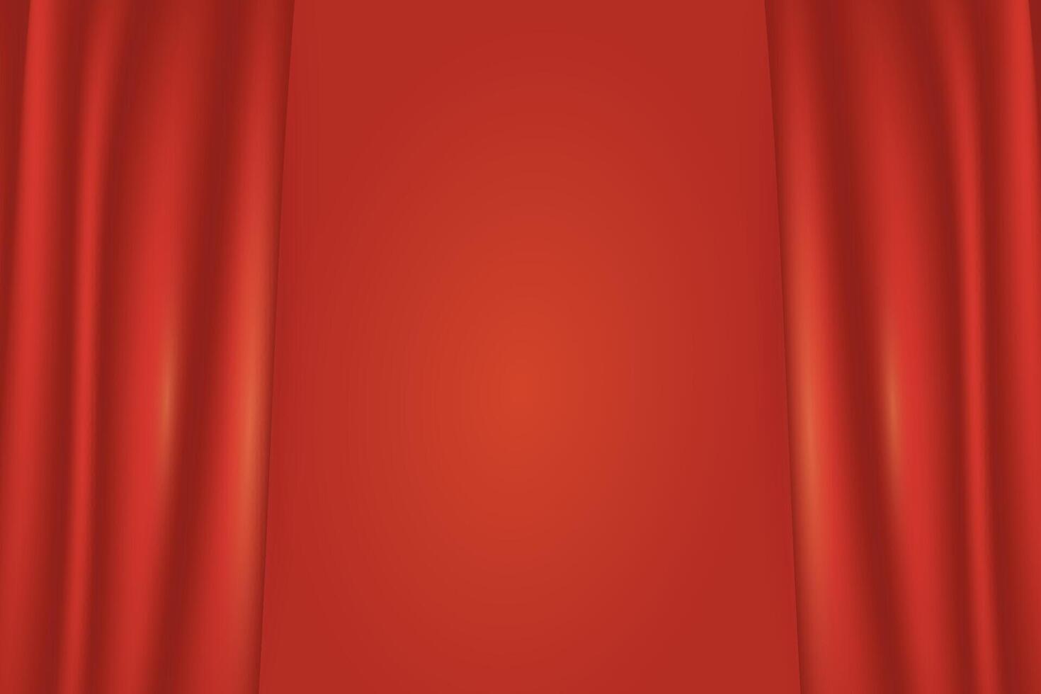 texture of silk, satin, drapery fabric on luxurious background. Portiere, curtain material red orange trend color. vector