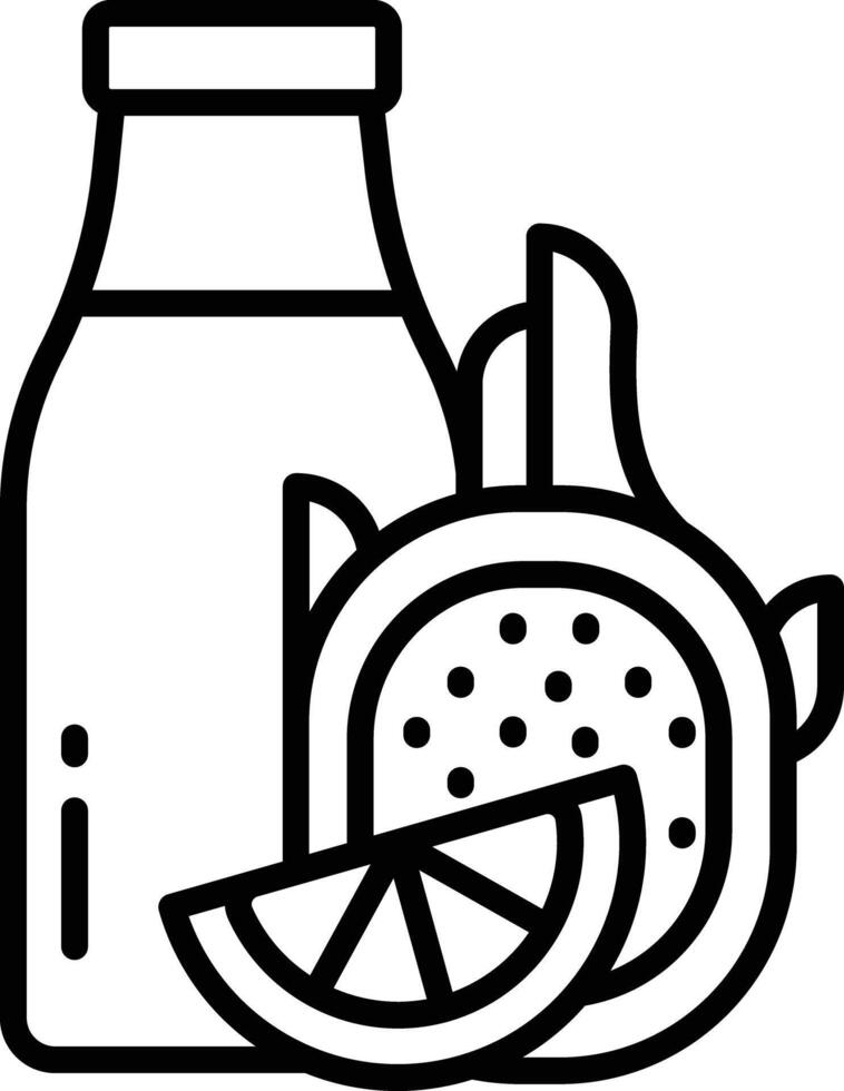 Dragon fruit smoothie outline illustration vector