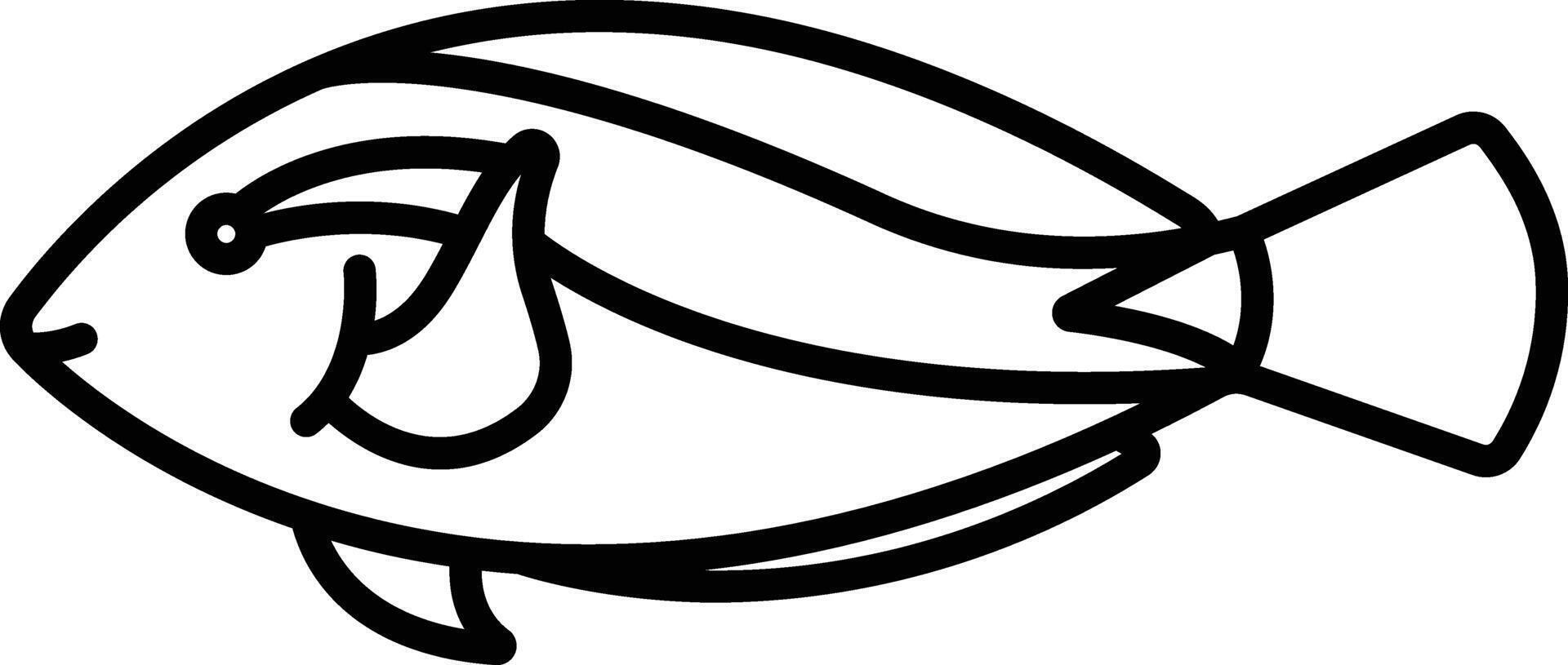 Blue tang fish outline illustration vector