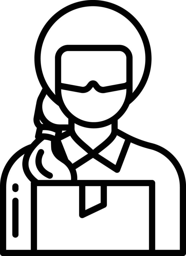 Delivery woman outline illustration vector