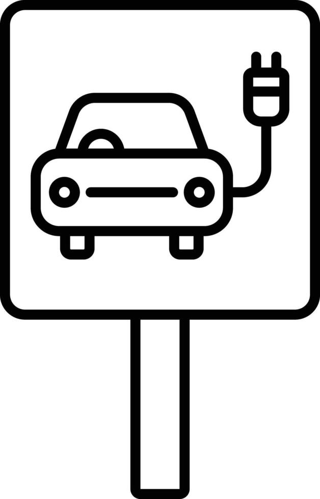 EV station board outline illustration vector