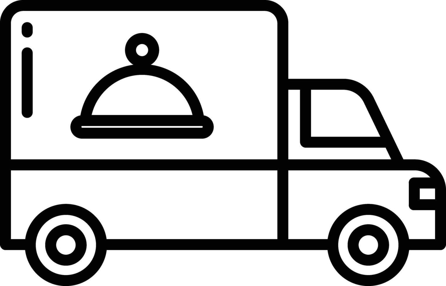 food Delivery truck outline illustration vector