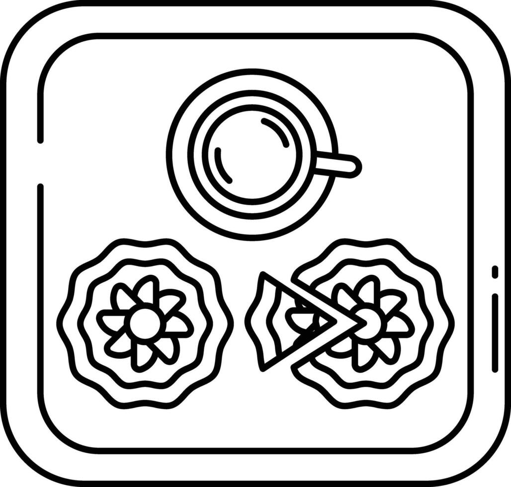 Mooncake outline illustration vector