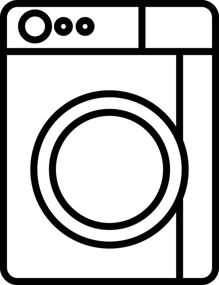 Washing machine outline illustrations vector