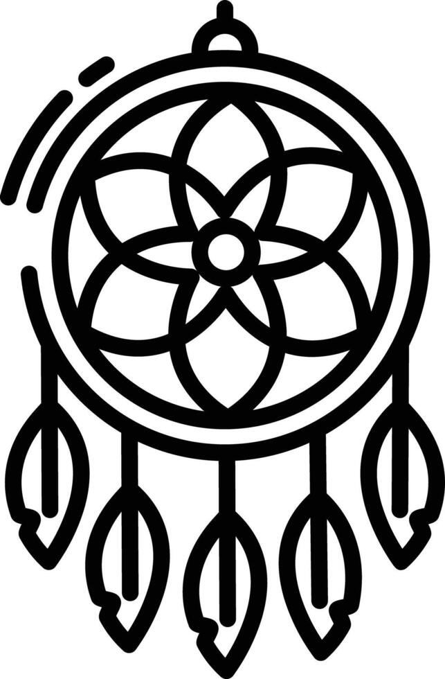 Dream Catcher outline illustration vector
