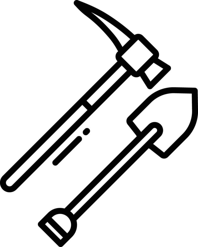 Shovel outline illustration vector