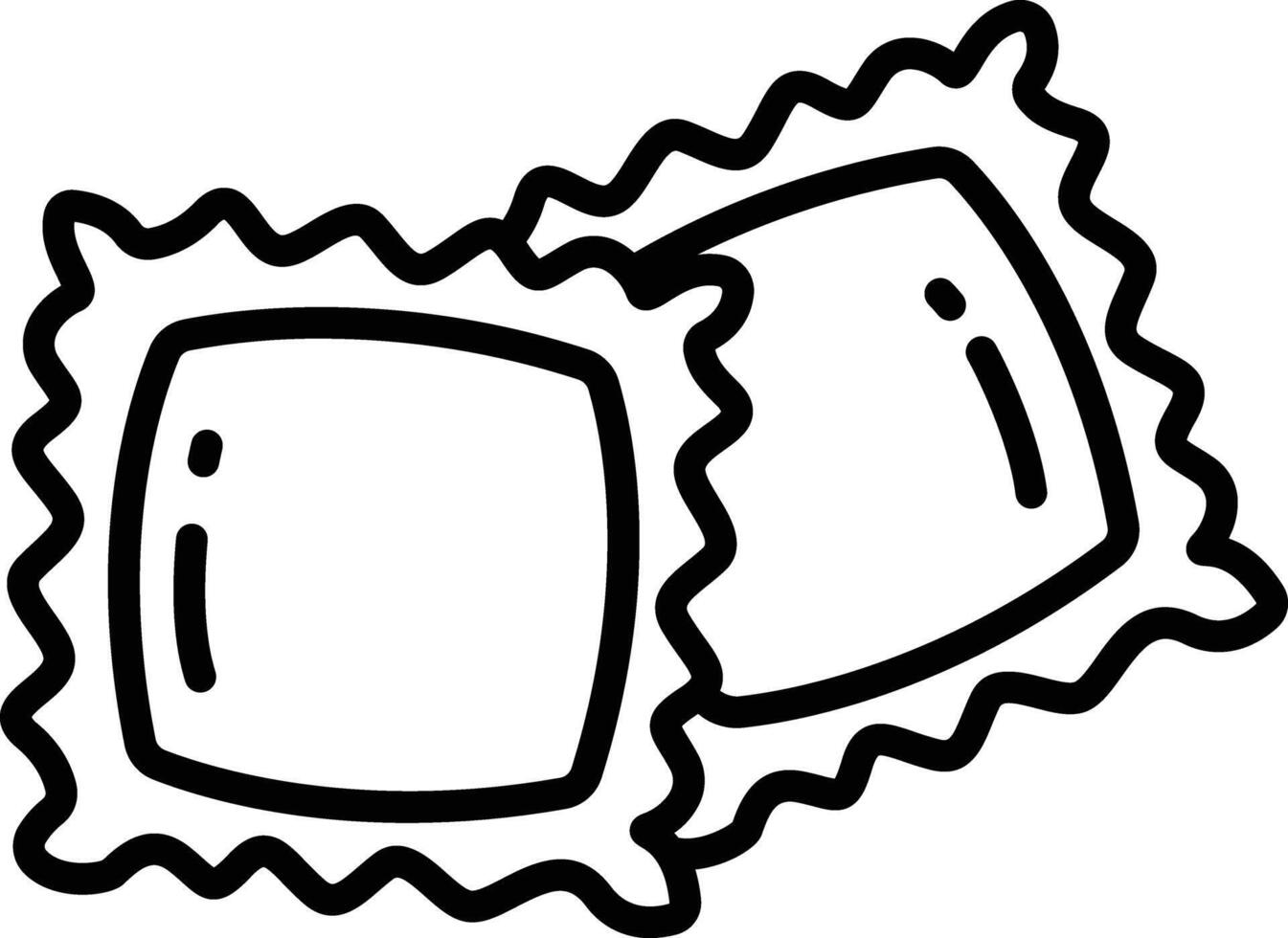 Ravioli outline illustration vector