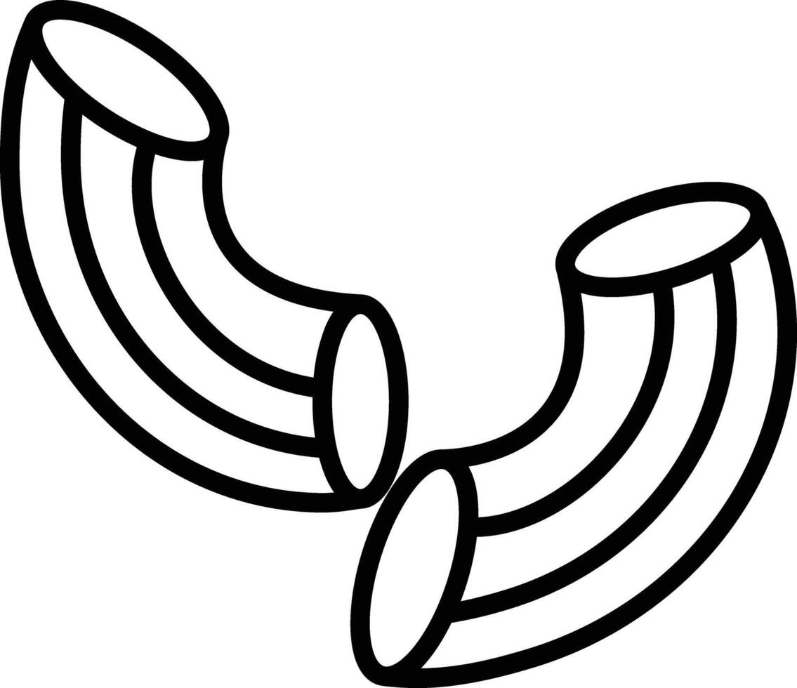 Penne pasta outline illustration vector