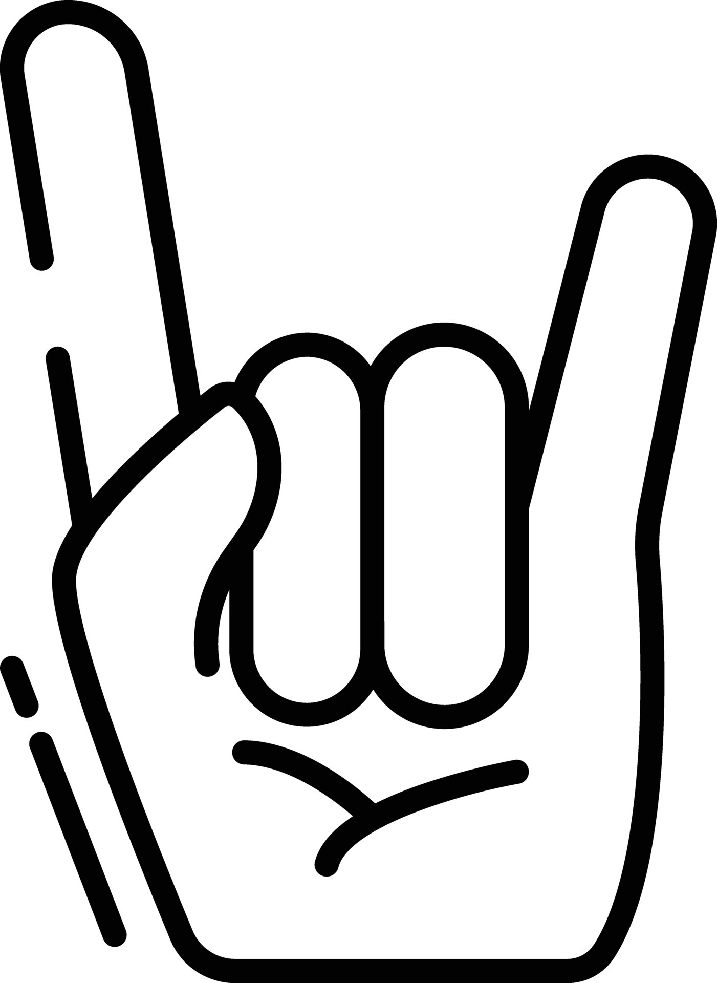 Horns up outline illustration 44754931 Vector Art at Vecteezy