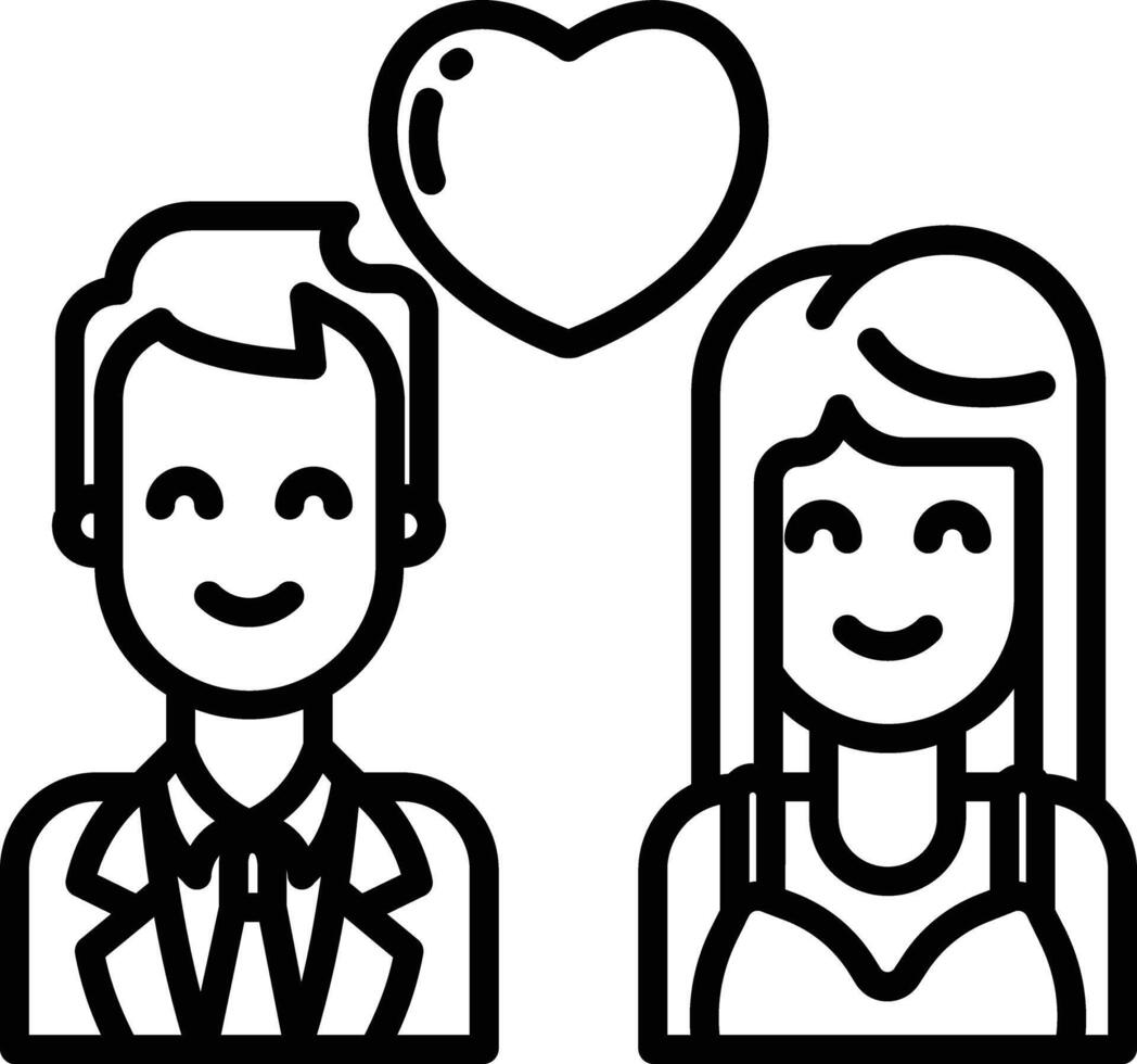 Couple outline illustration vector